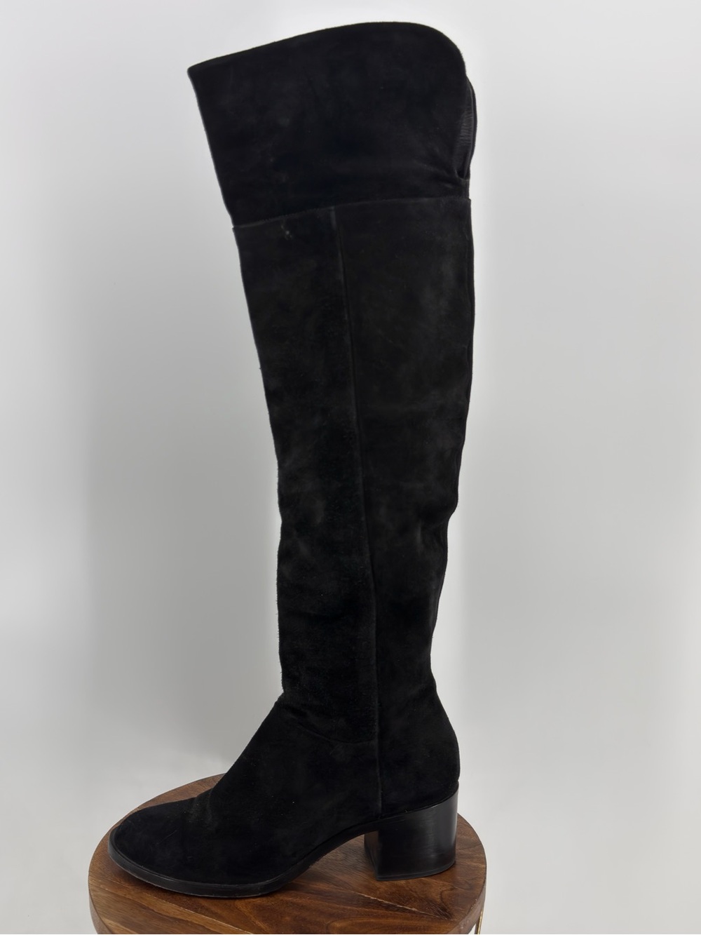 Rag & Bone Ashby Suede Leather Over-the-Knee Boots in Black Size 9.5 Block Heel